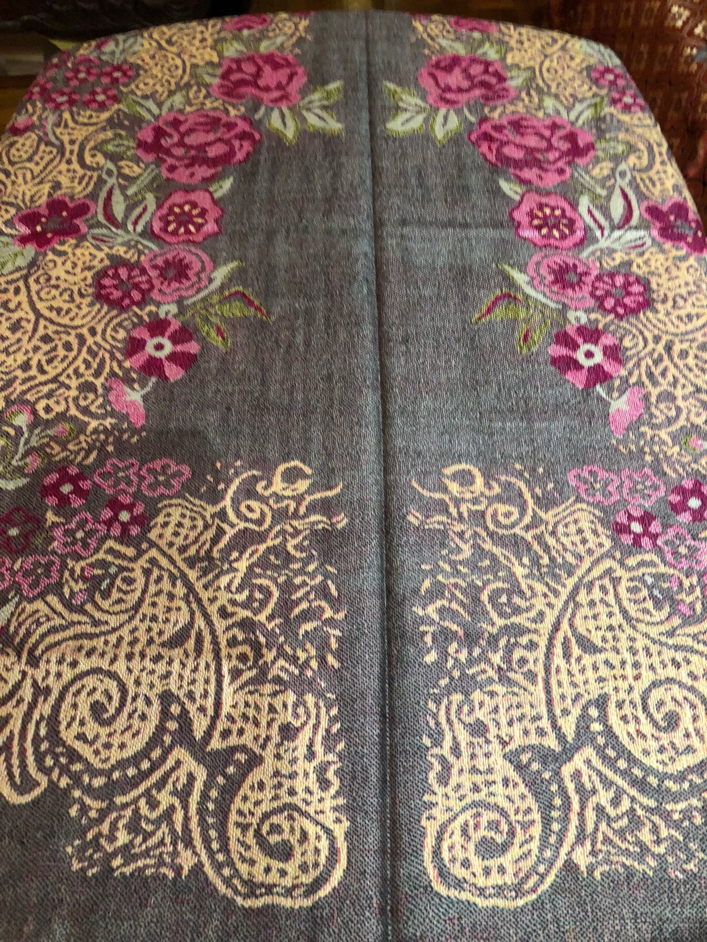 Vintage Paisley Brocade Pashmina Scarf Wrap