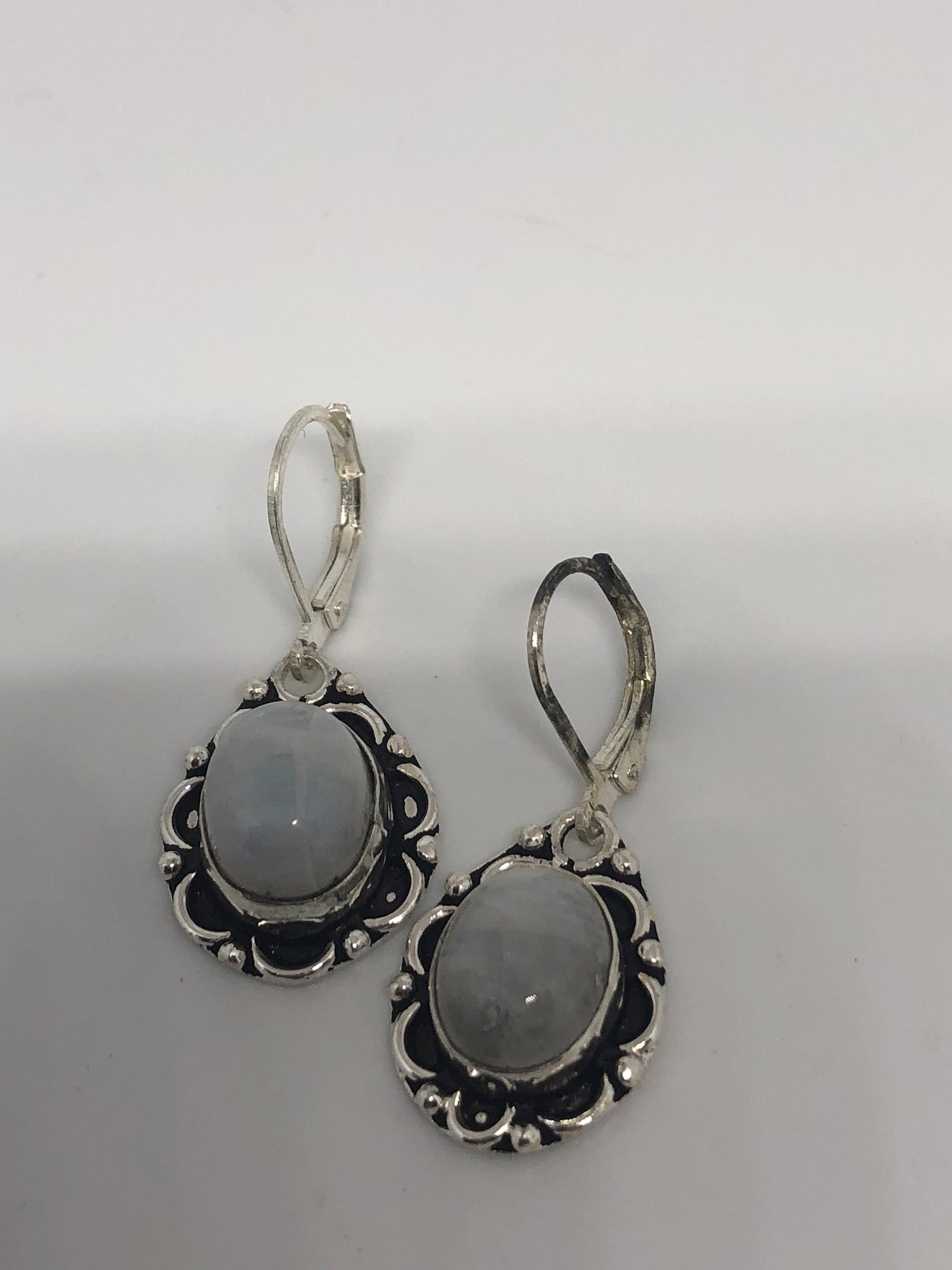 Vintage Labradorite Silver Dangle Earrings