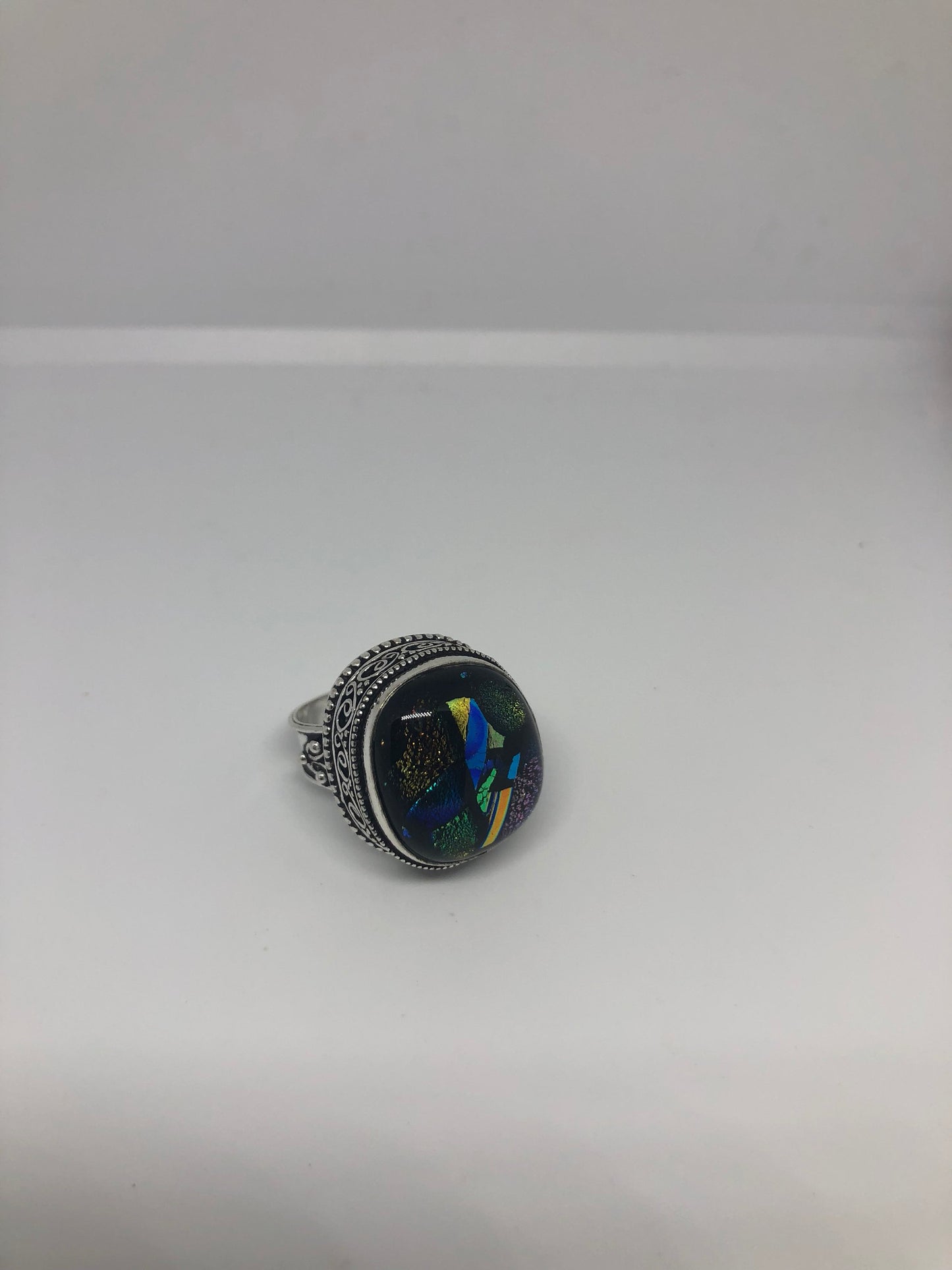 Vintage Vintage Art Glass Ring About an Inch Long Knuckle Ring