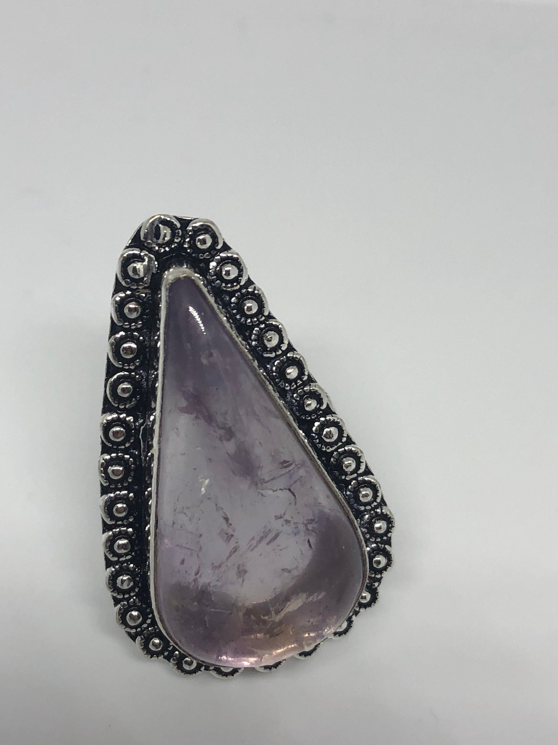 Vintage Genuine Rose Quartz Silver Ring