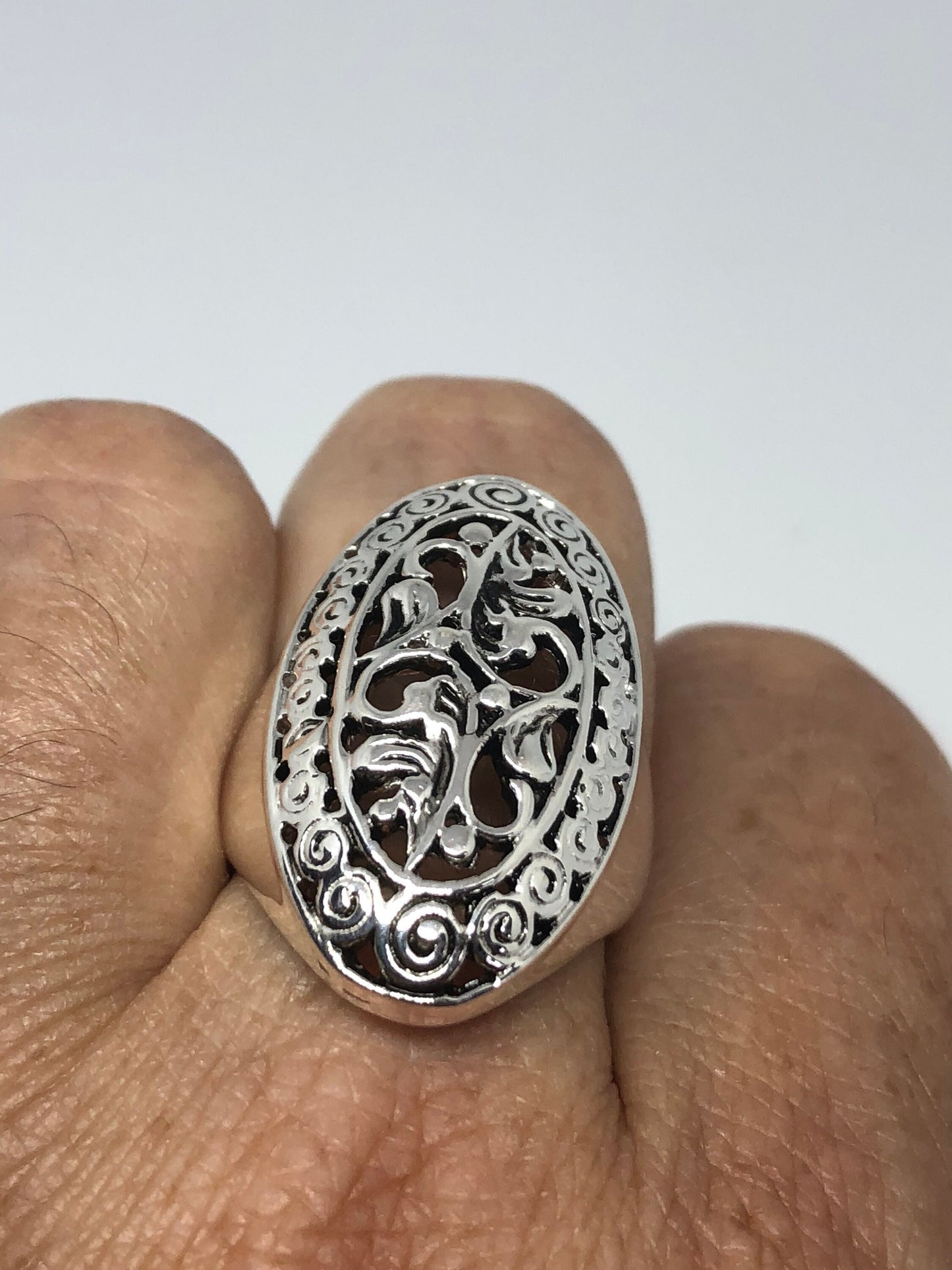 Vintage 925 Sterling Silver Flower Southwestern Ring
