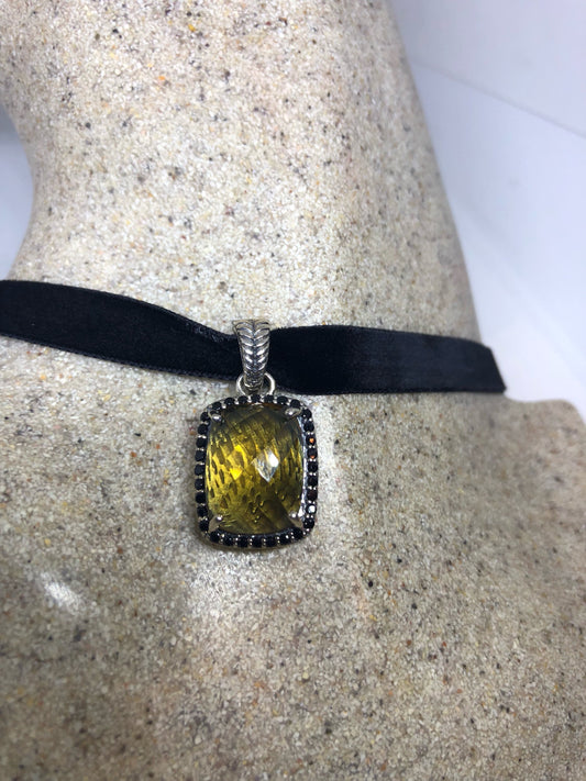 Vintage Handmade Sterling Silver Golden Citrine Pendant