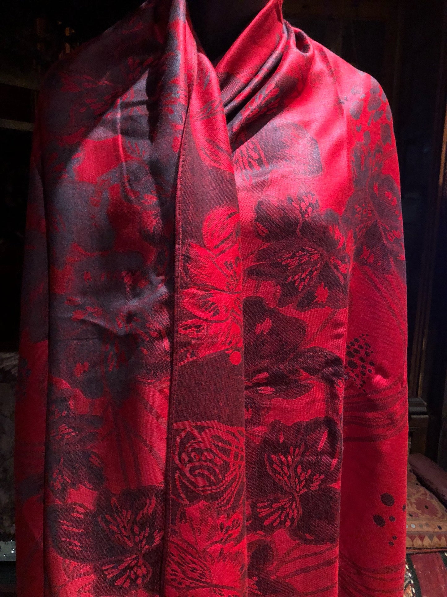 Vintage Paisley Brocade Pashmina Scarf Wrap