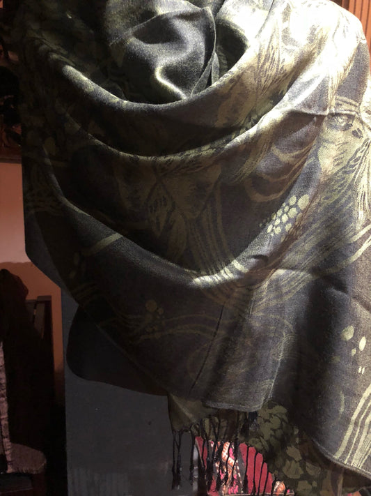 Vintage Paisley Brocade Pashmina Scarf Wrap