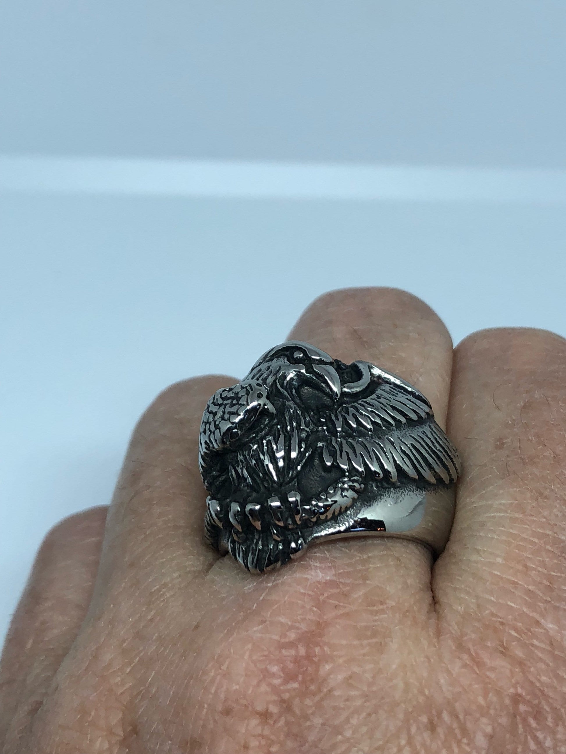 Vintage American Southwestern Mens Eagle and Snake Ring