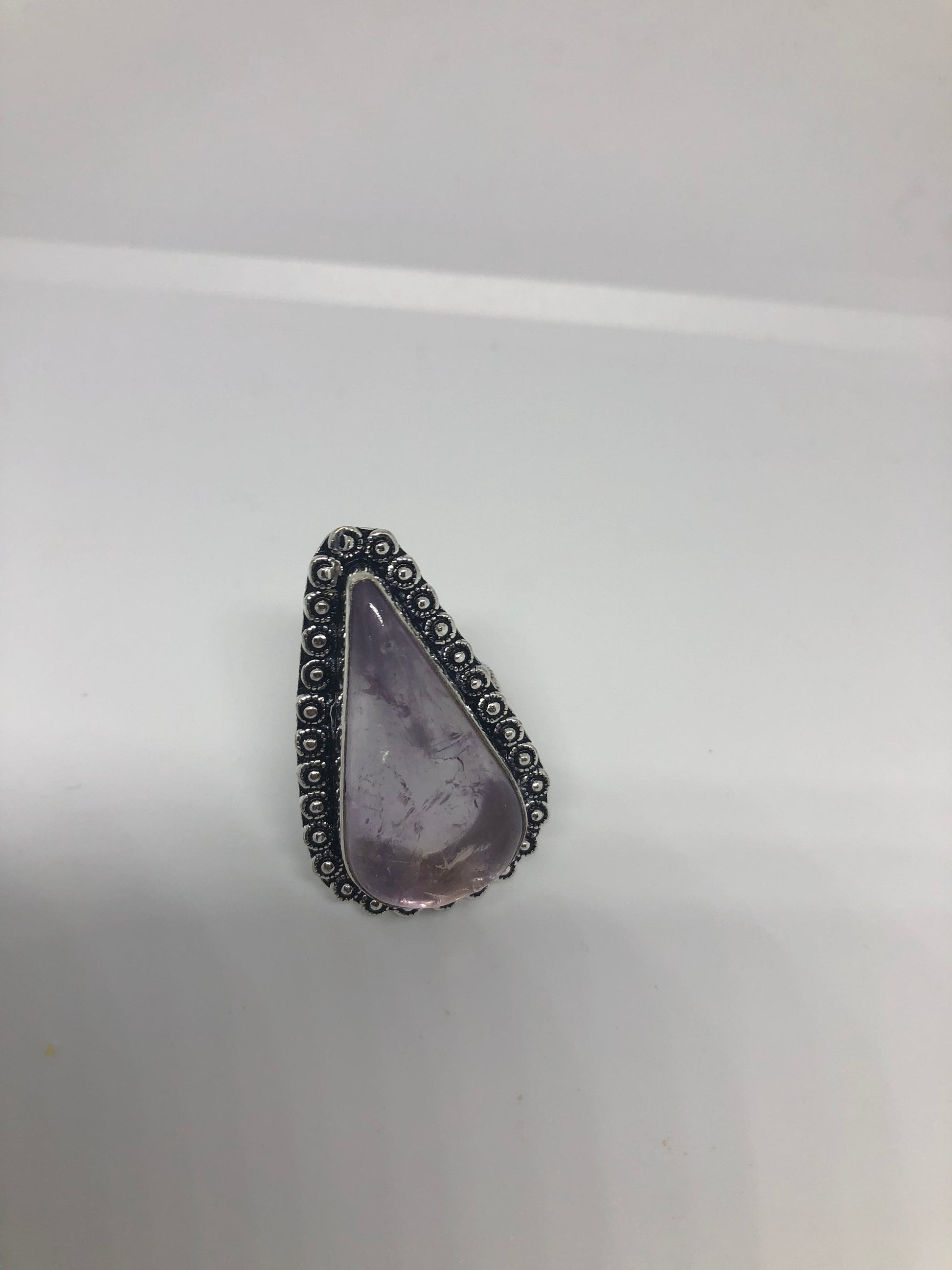 Vintage Genuine Rose Quartz Silver Ring