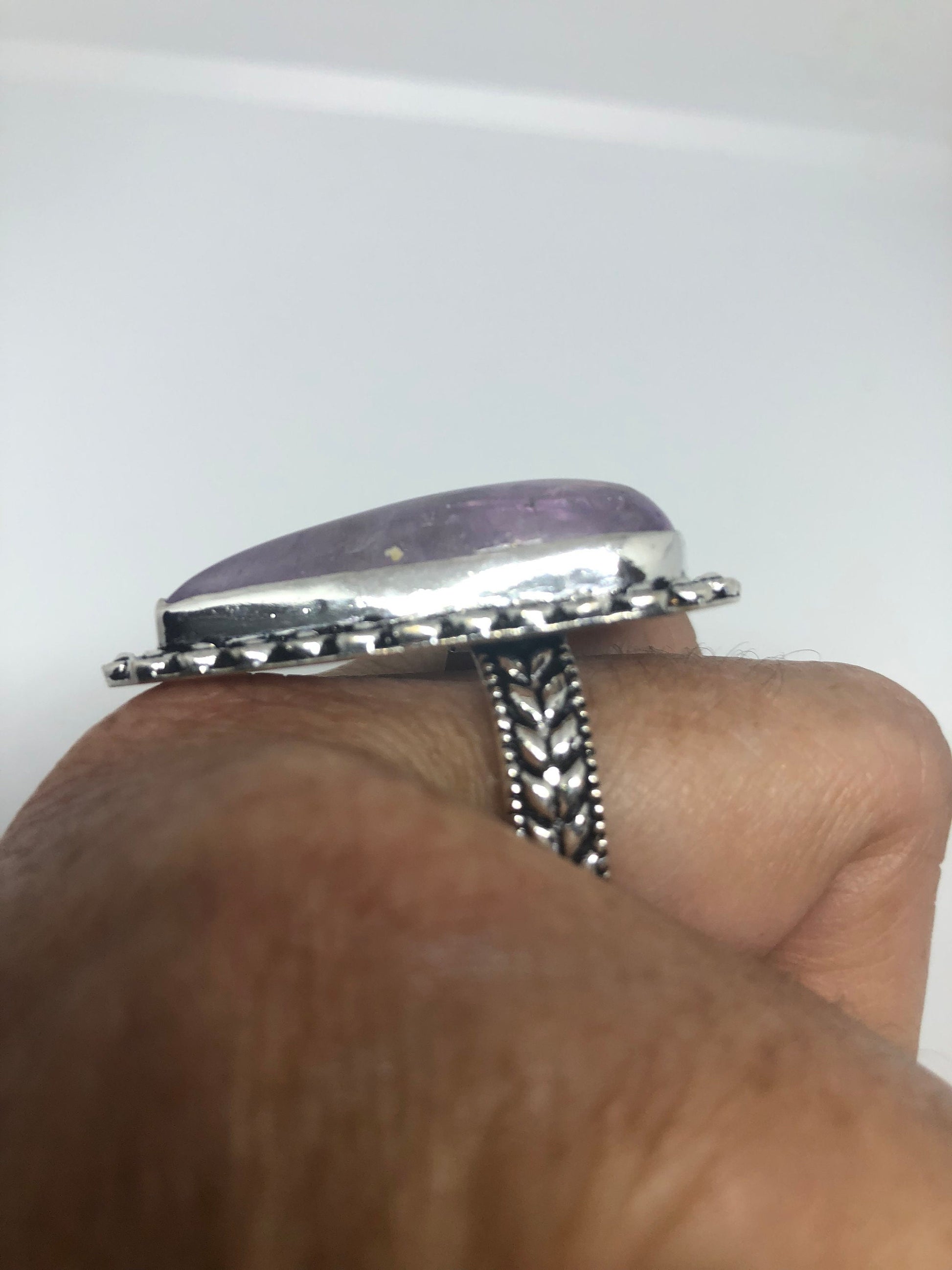 Vintage Genuine Rose Quartz Silver Ring