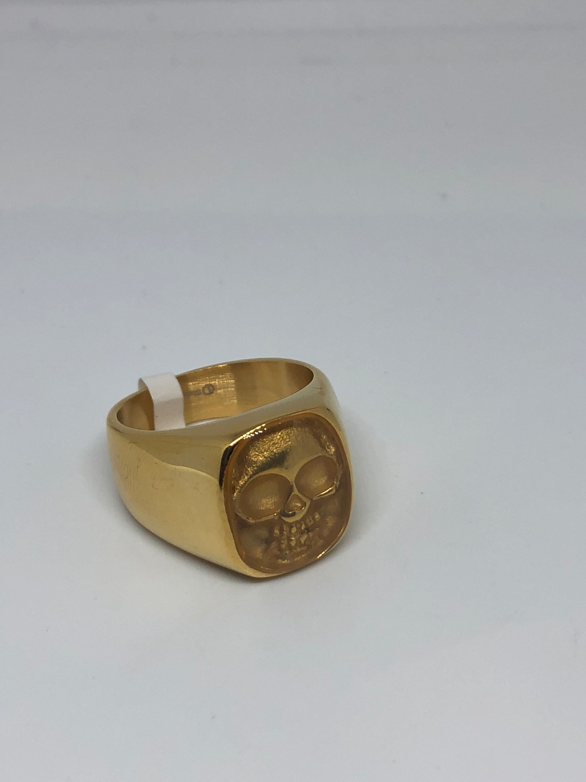 Vintage Gothic Golden Stainless Steel Skull Mens Ring