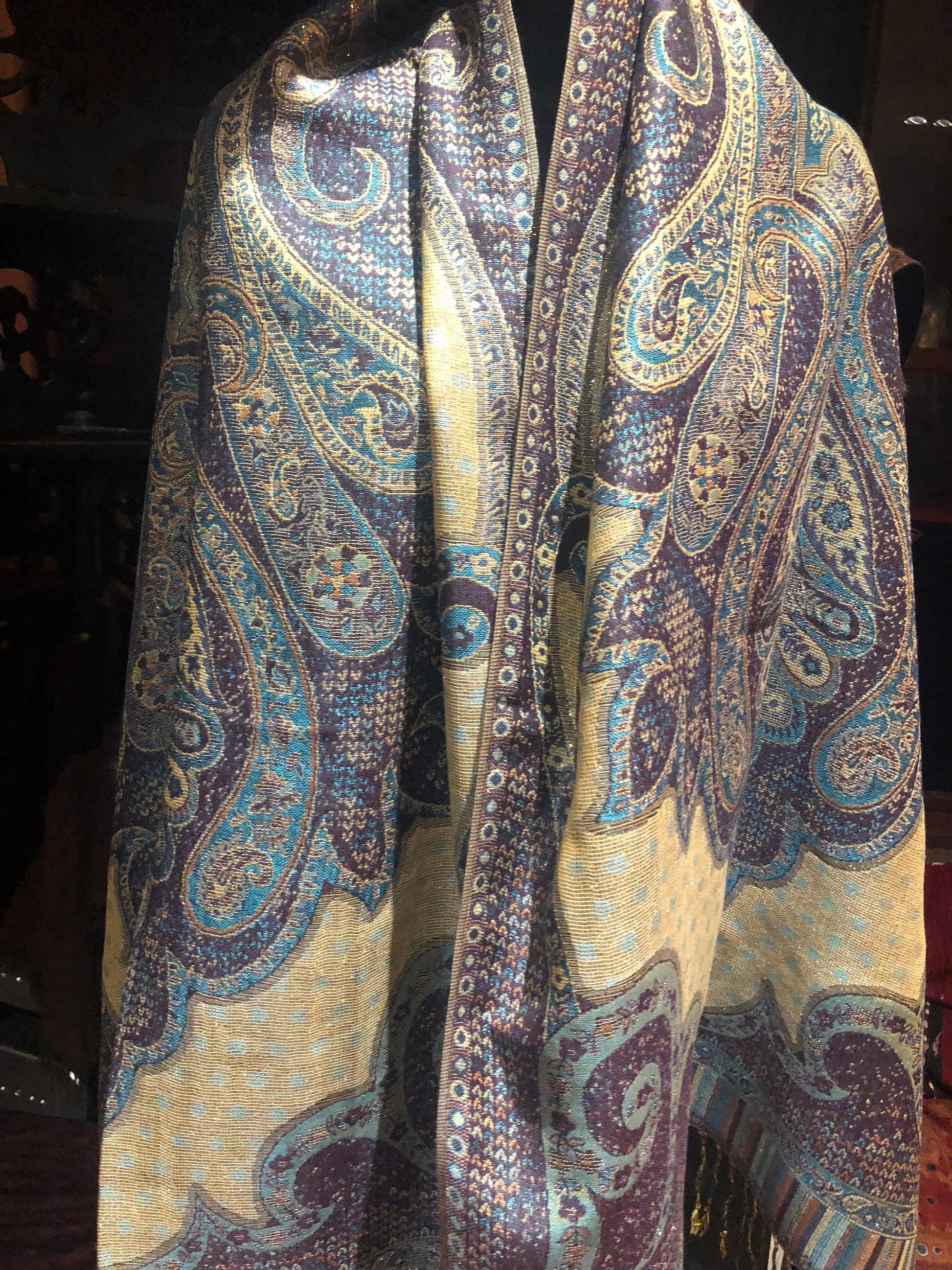 Vintage Paisley Brocade Pashmina Scarf Wrap Shawl