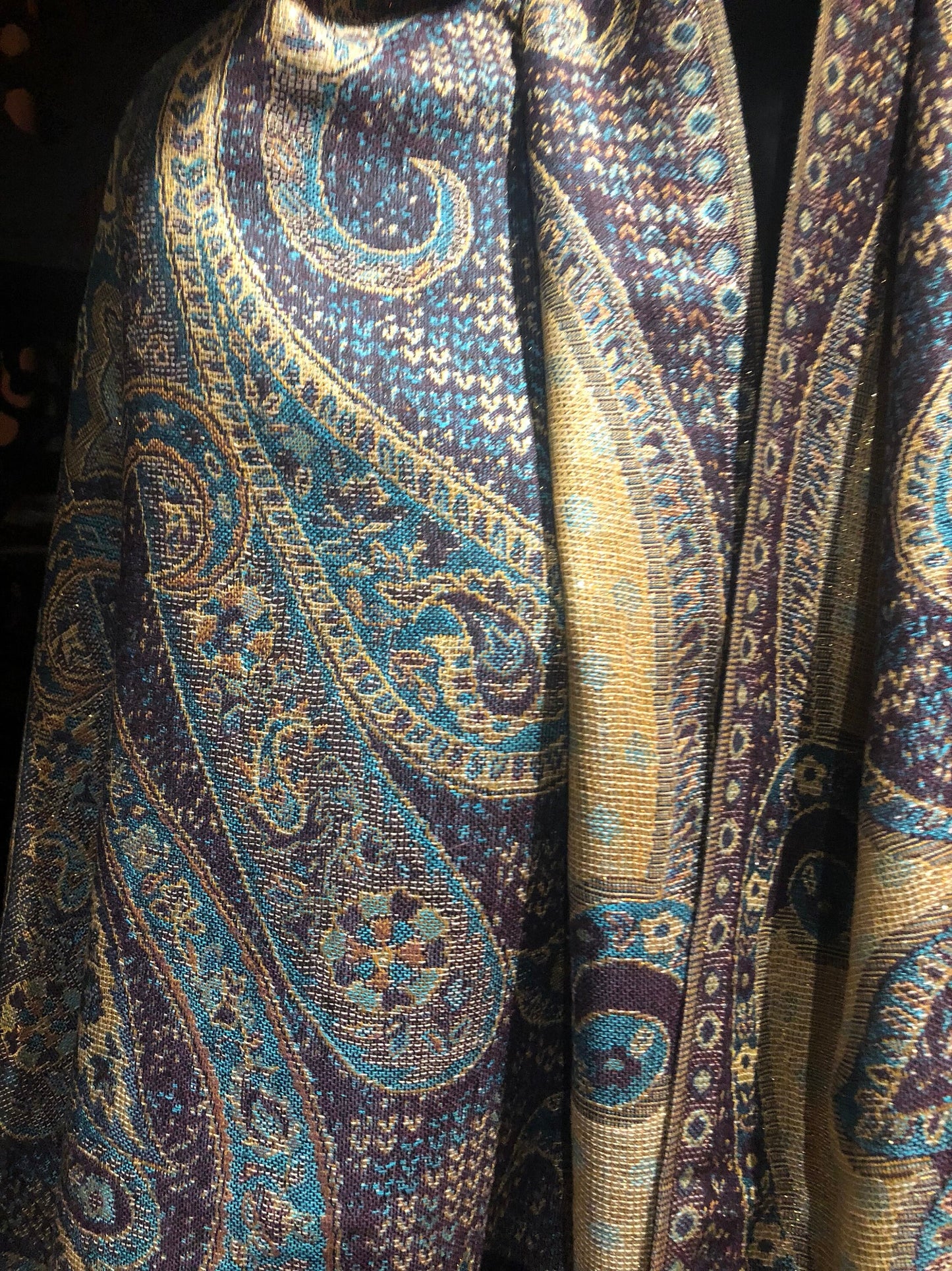 Vintage Paisley Brocade Pashmina Scarf Wrap Shawl