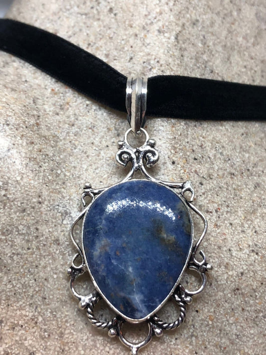 Vintage Blue Lapis Choker Necklace Tibet
