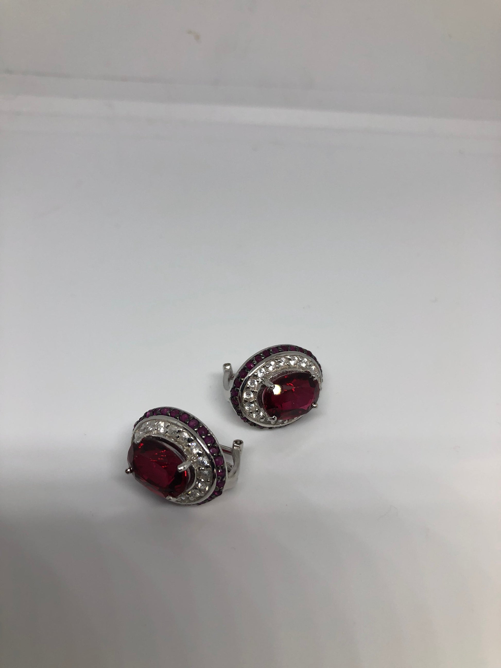 Vintage Handmade Sterling Silver Genuine tourmaline Earrings