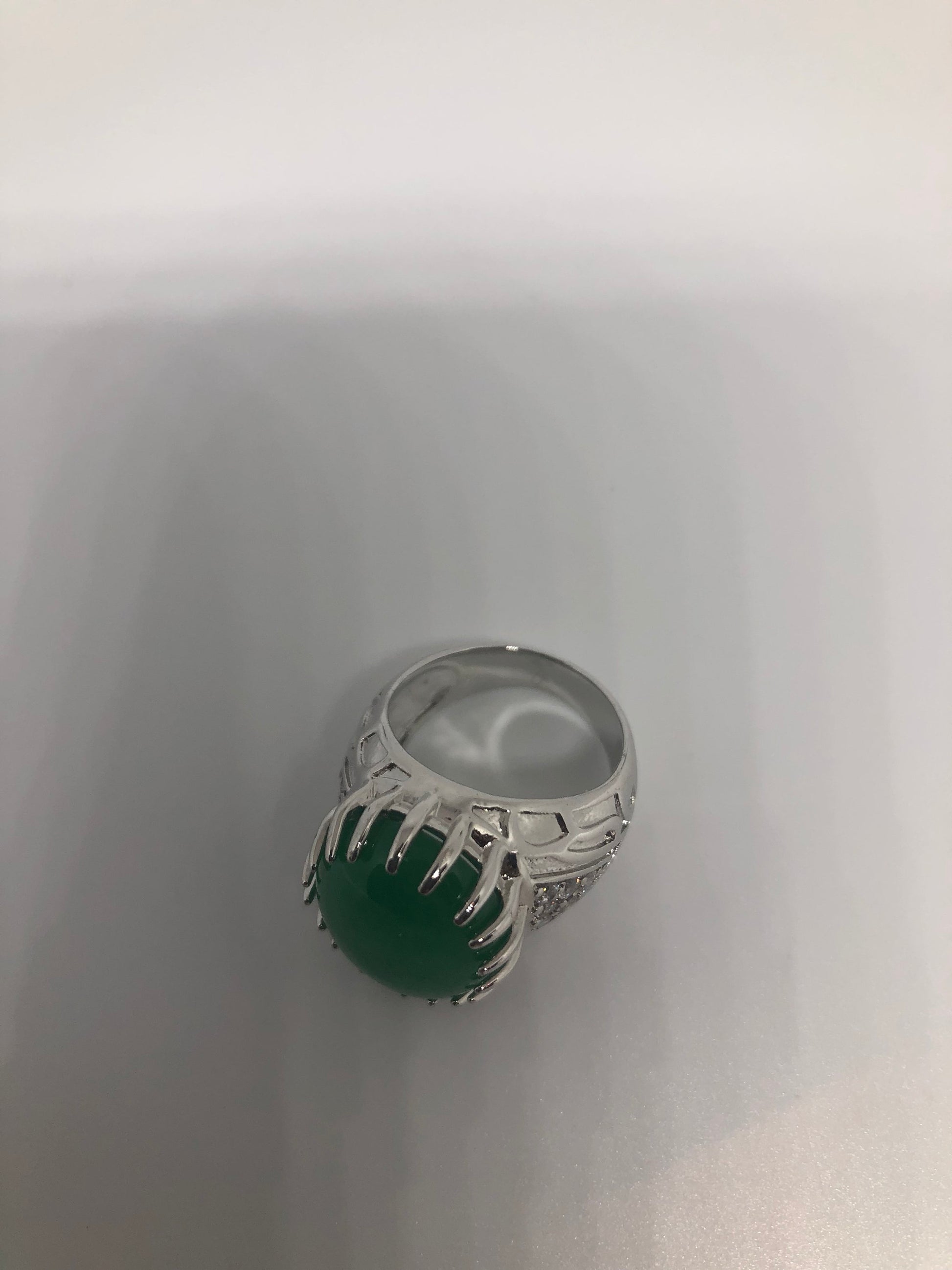 Vintage Lucky Green Nephrite Jade Ring