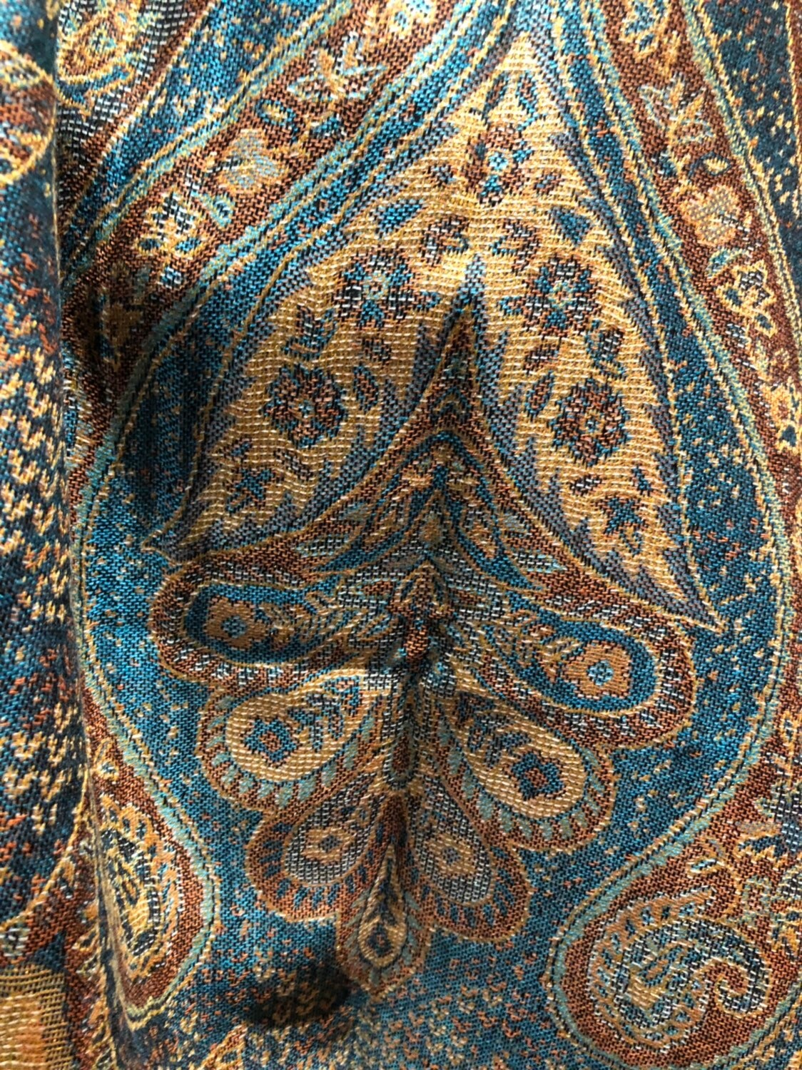 Vintage Paisley Brocade Pashmina Scarf Wrap Shawl