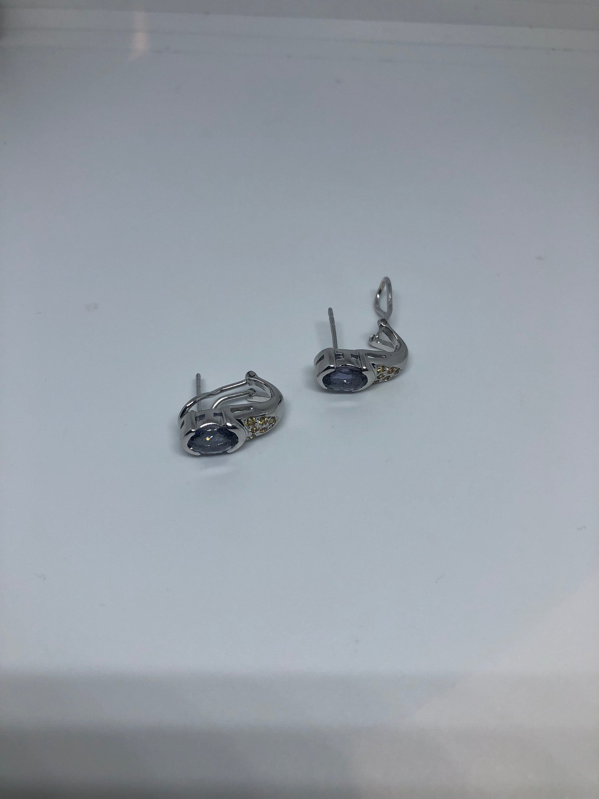 Vintage Sterling Silver Blue Iolite Earrings