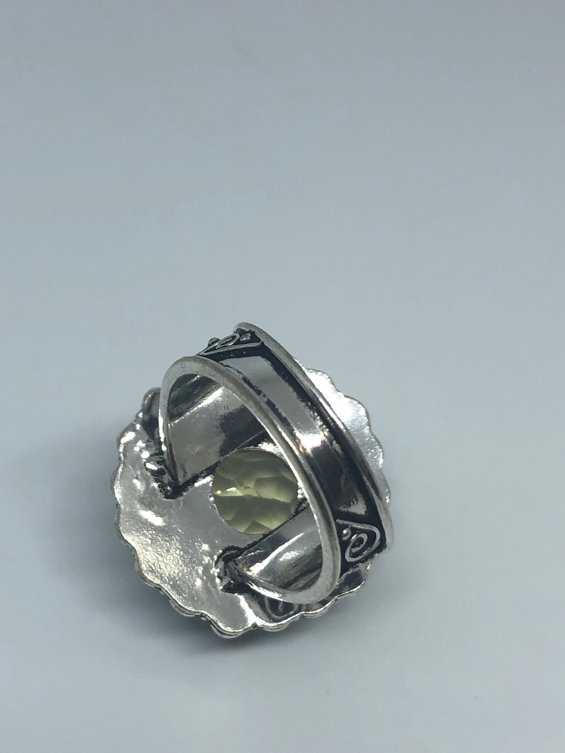 Vintage Genuine Citrine Silver Cocktail Ring