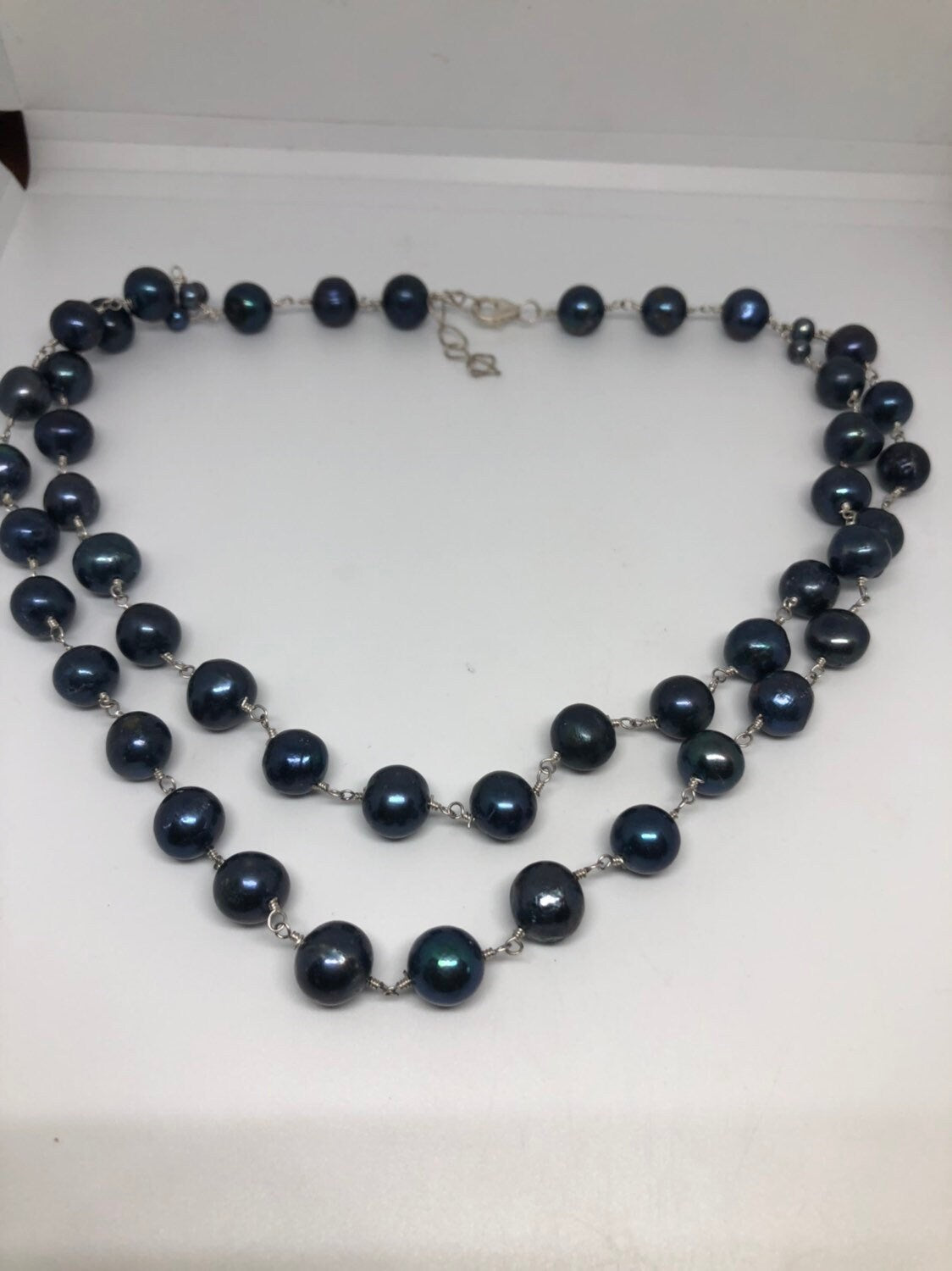 Hand Wrapped Black Pearl Necklace
