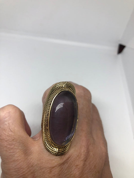 Amethyst Brass Knuckle Adjustable Ring