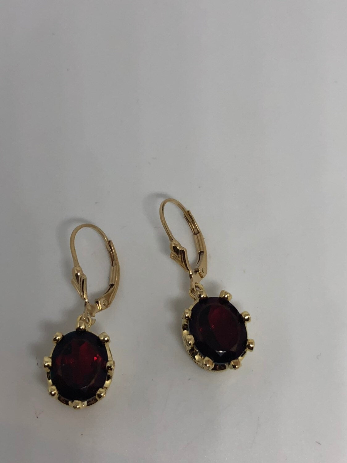 Vintage Handmade 925 Sterling Silver Garnet Earrings