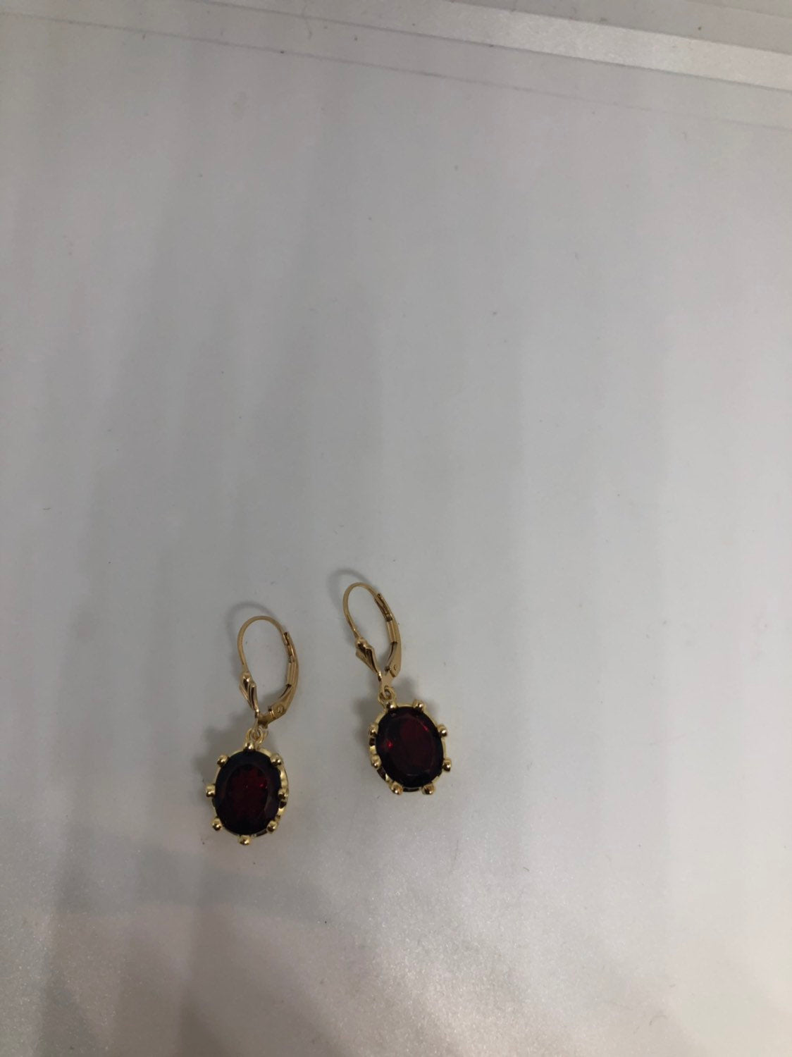 Vintage Handmade 925 Sterling Silver Garnet Earrings