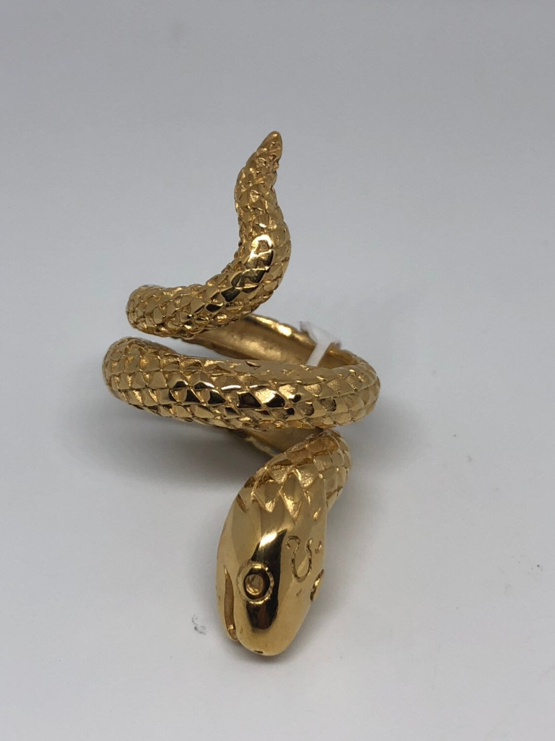 Vintage Gothic Golden Stainless Steel Snake Mens Ring