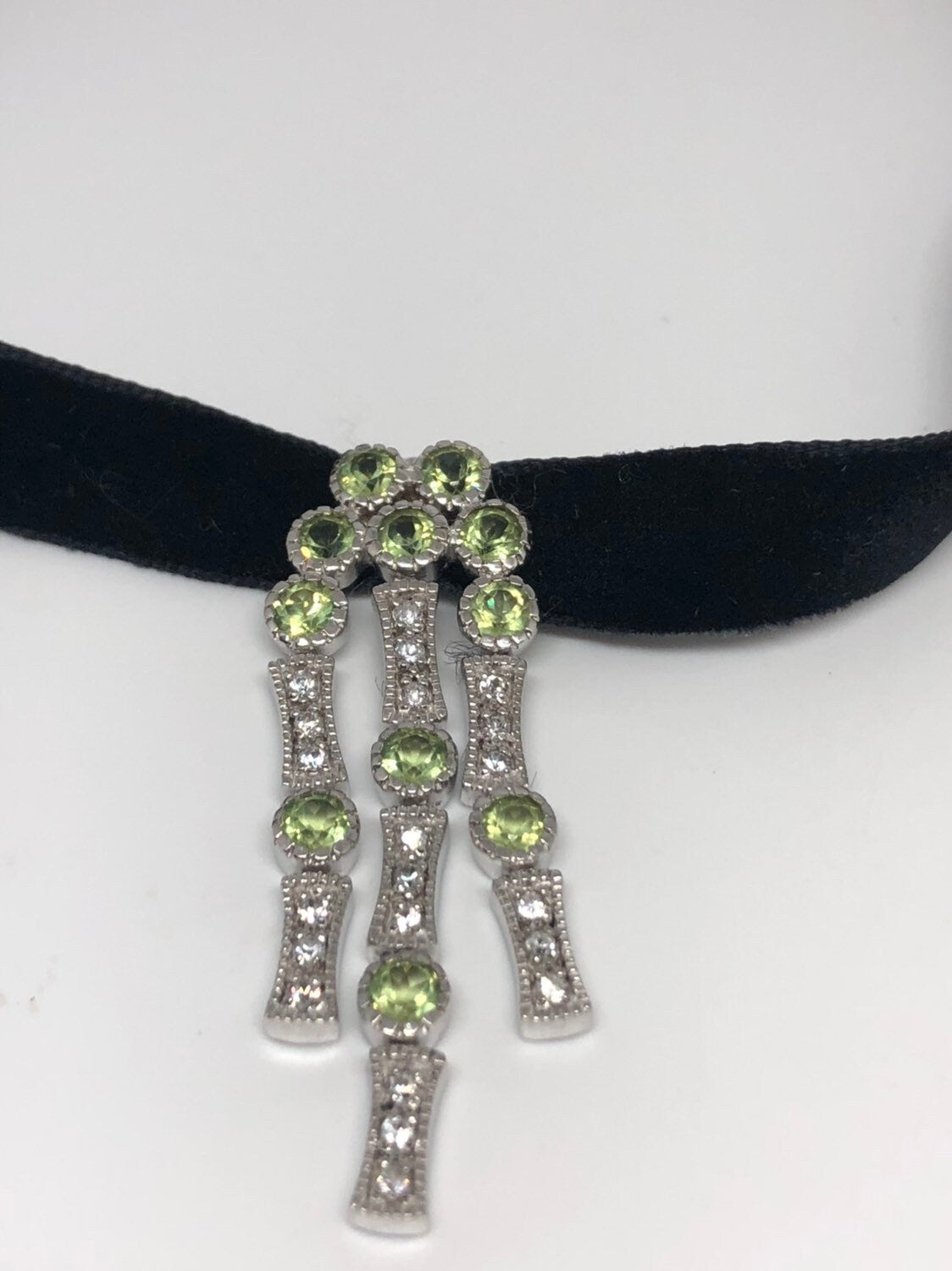 Vintage Handmade 925 Sterling Silver Genuine Peridot Pendant