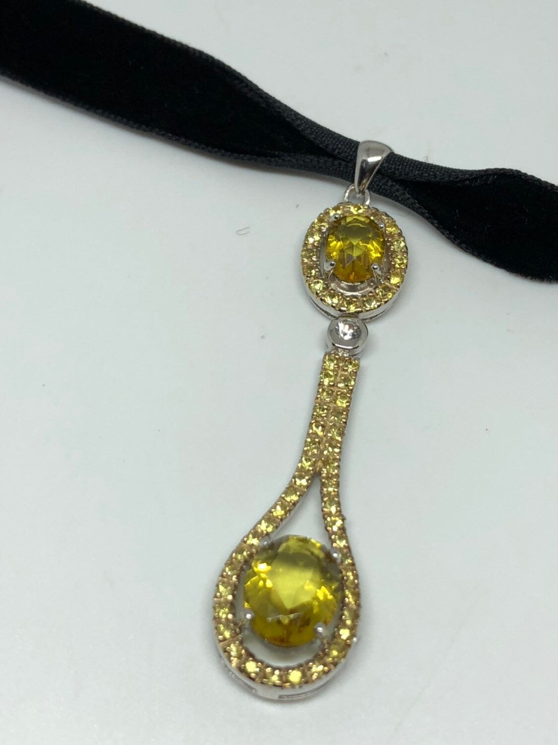 Vintage Handmade Sterling Silver Golden Lemon Citrine Pendant