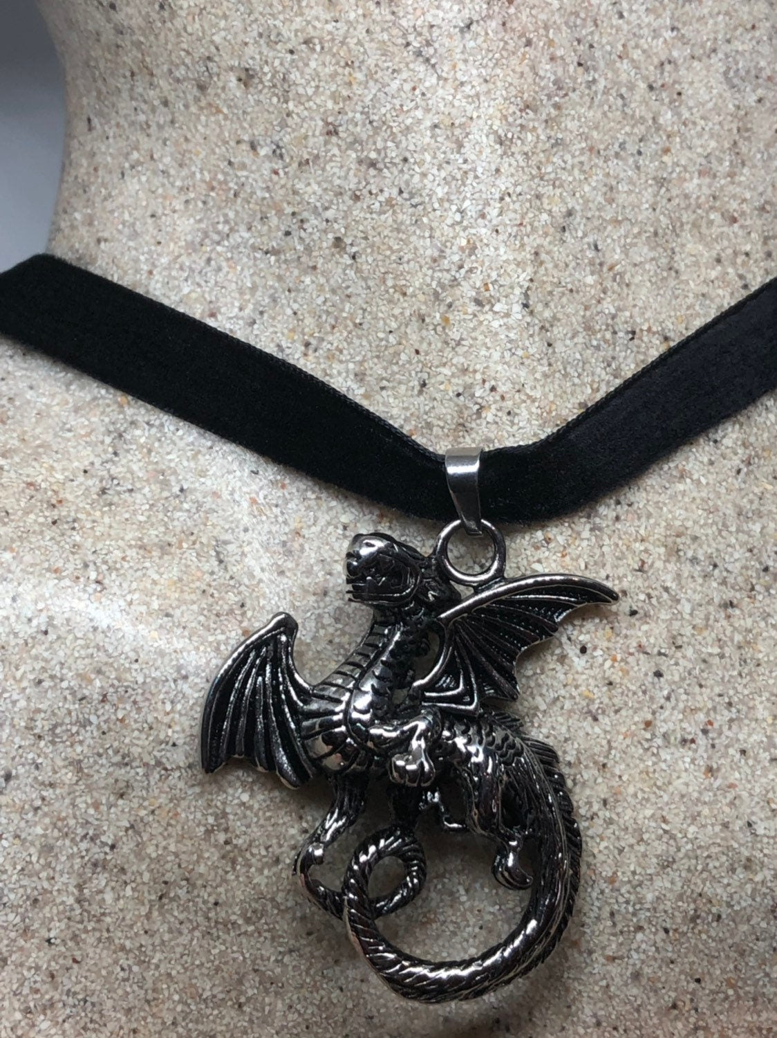 Vintage Handmade Stainless Steel Dragon Amulet Pendant