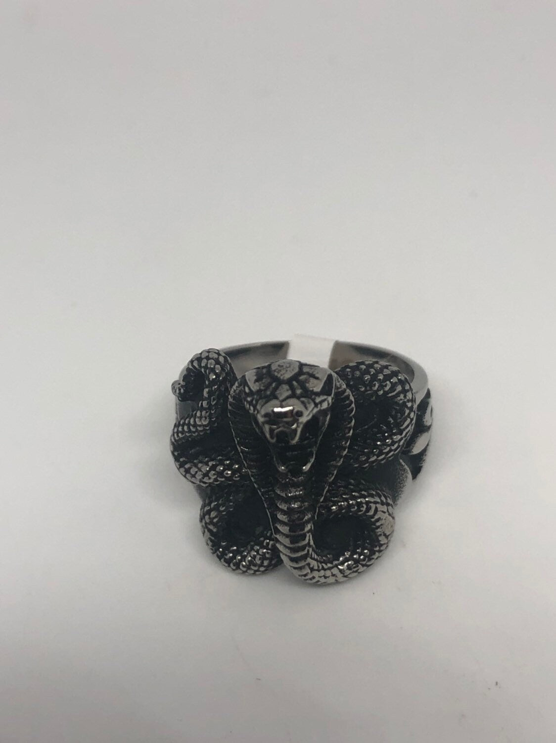 Vintage Gothic Stainless Steel Snake Serpant Mens Ring