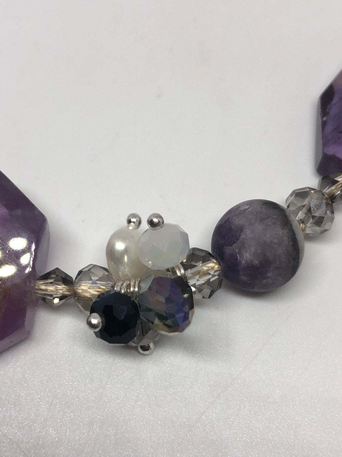 Deep Purple Genuine Amethyst Bead Choker Necklace