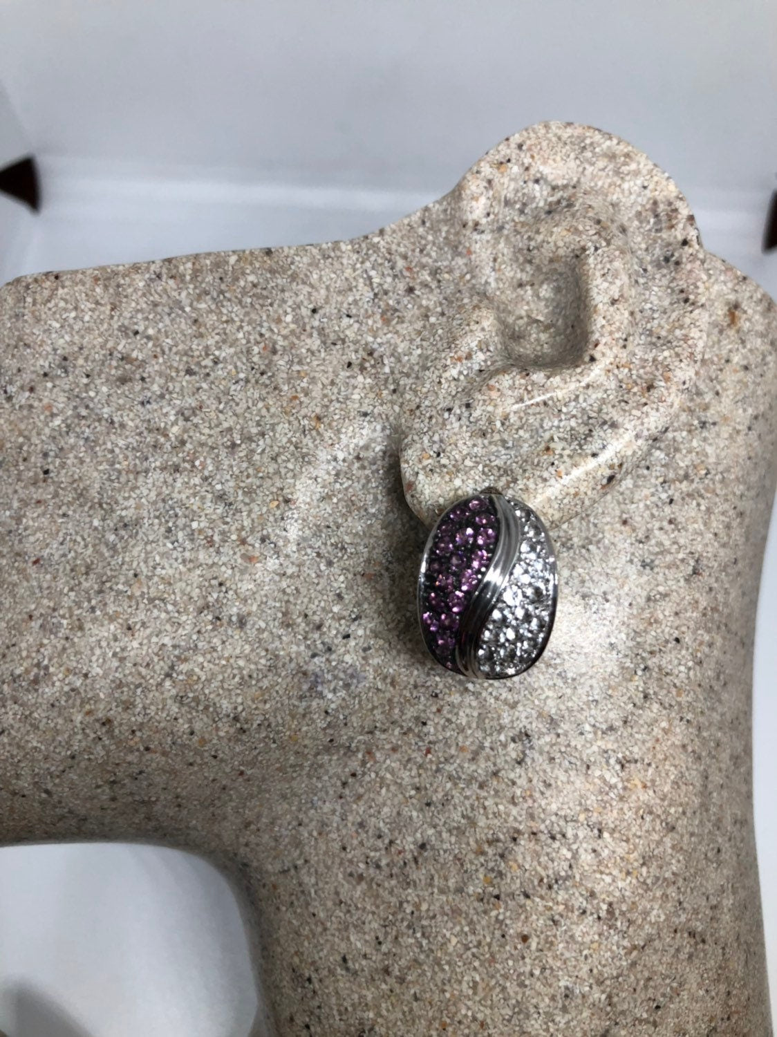 Vintage Handmade Sterling Silver Genuine tourmaline Earrings