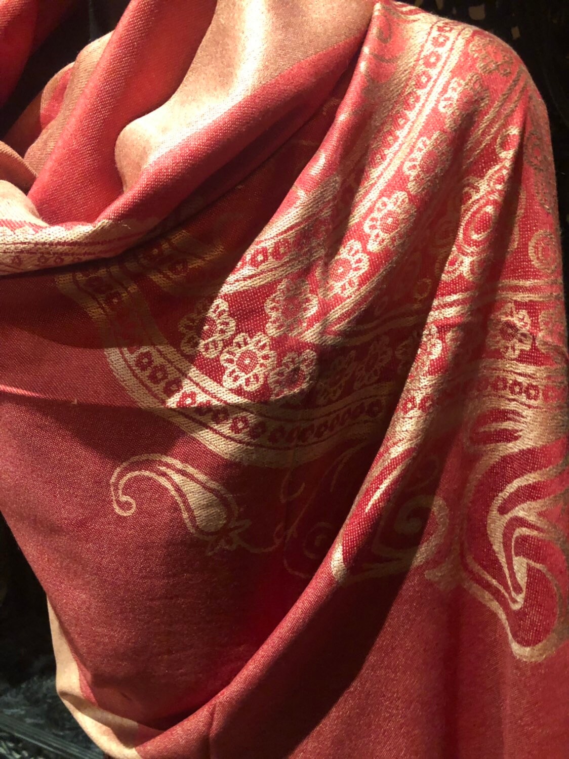 Vintage Paisley Brocade Pashmina Scarf Wrap