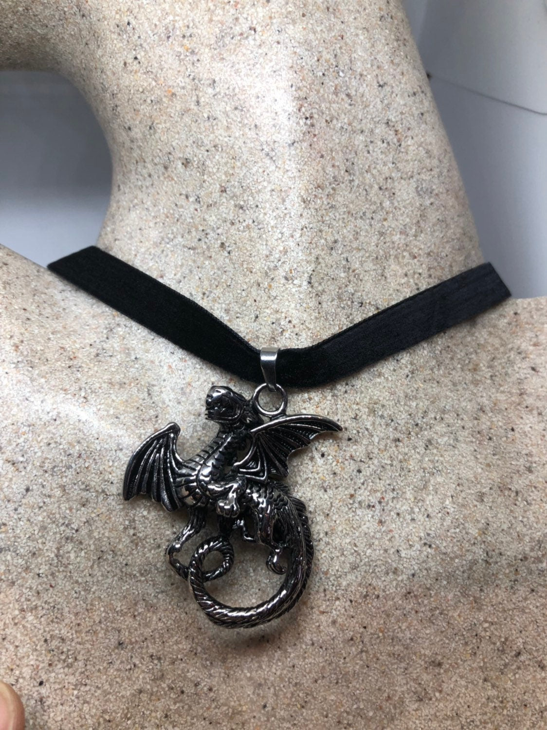 Vintage Handmade Stainless Steel Dragon Amulet Pendant