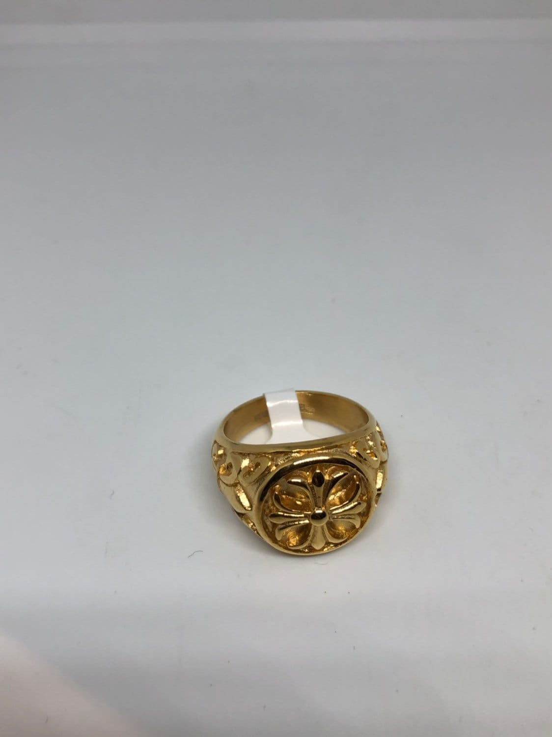 Vintage Gothic Golden Cross Mens Ring
