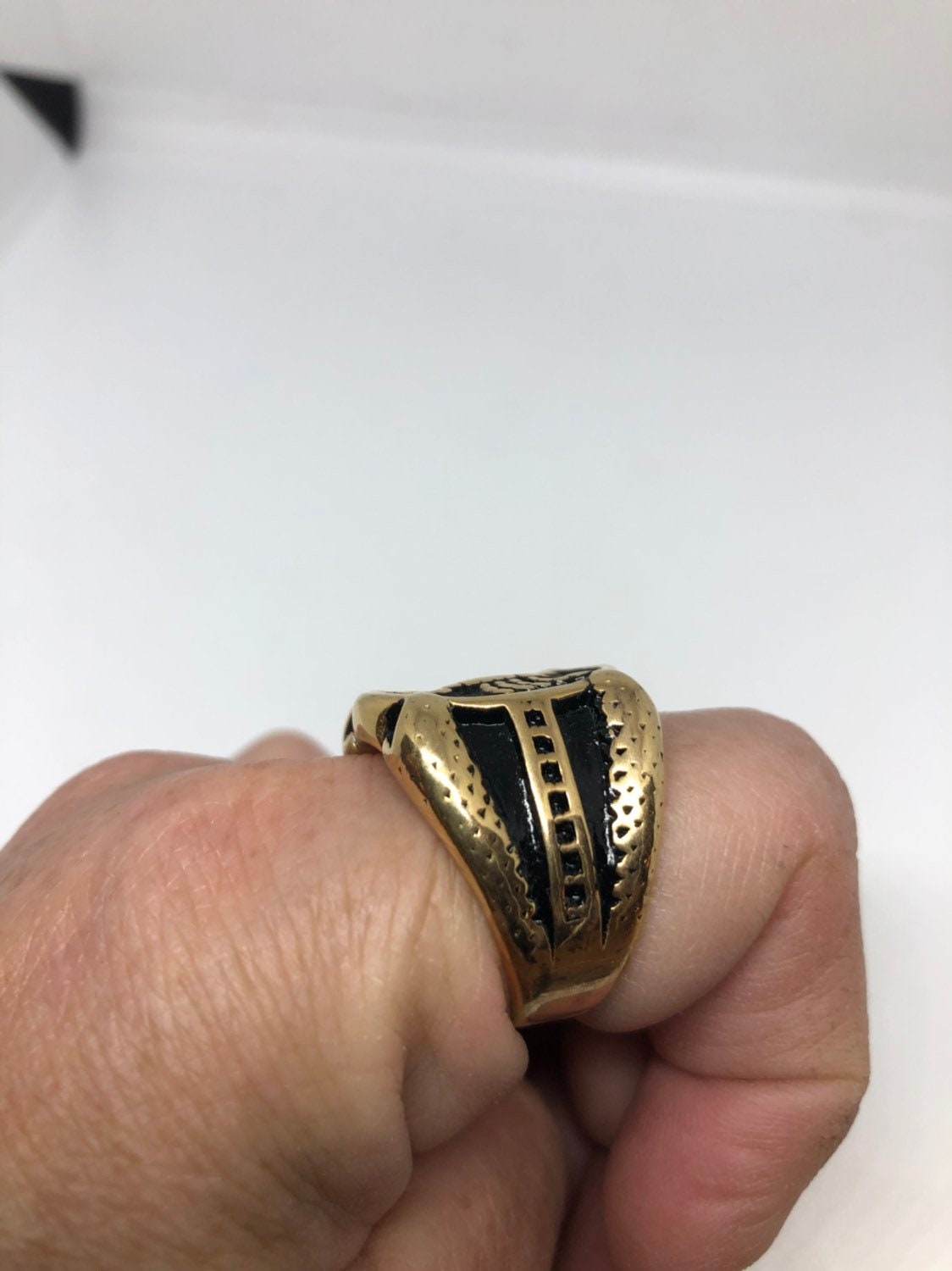 Vintage Golden Stainless Steel Gothic Scorpion Mens Ring