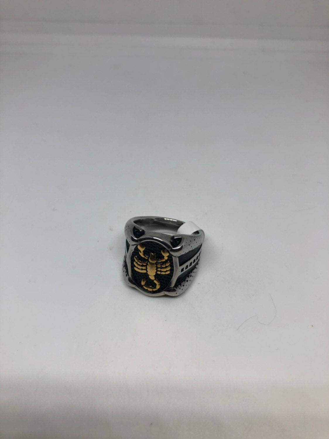 Vintage Golden Stainless Steel Gothic Scorpion Mens Ring