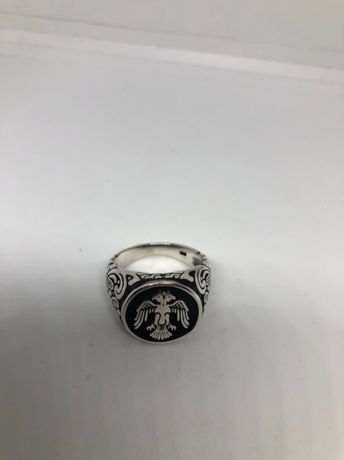 Vintage Double Headed Eagle 925 Sterling Silver Ring