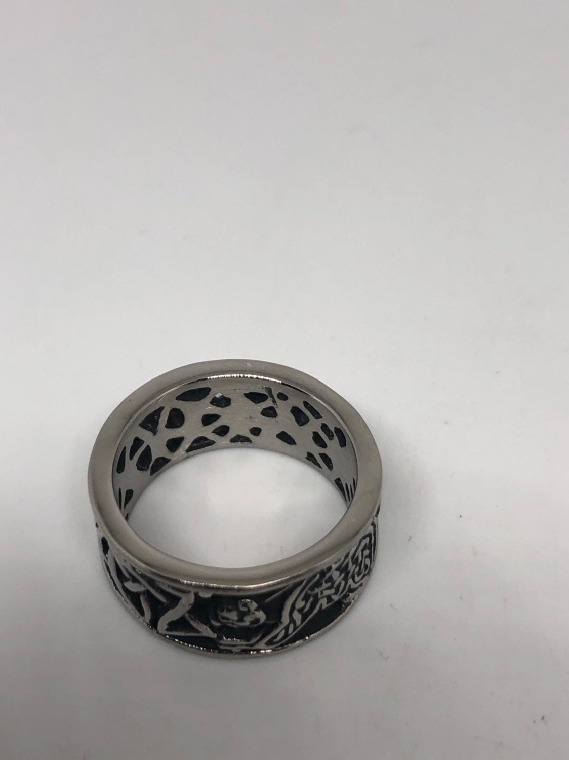 Vintage Celtic Knot Bear Stainless Steel Band Infinity Ring