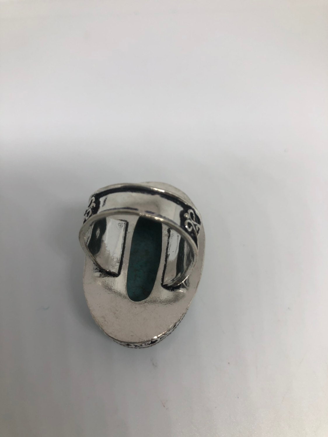 Vintage Genuine Blue Amazonite Silver Ring