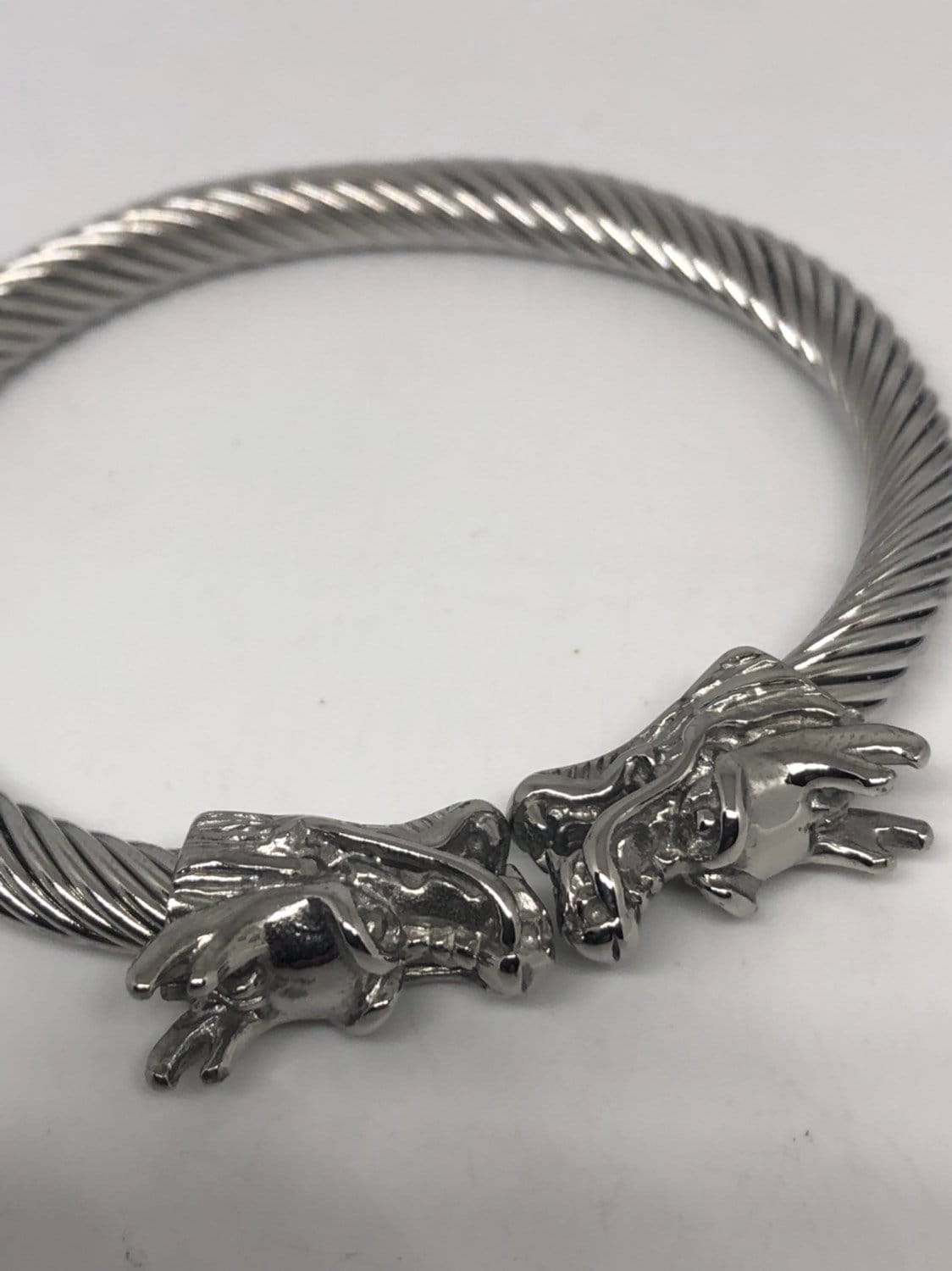Vintage Style Unisex Mens dragon Stainless Steel Bangle Bracelet