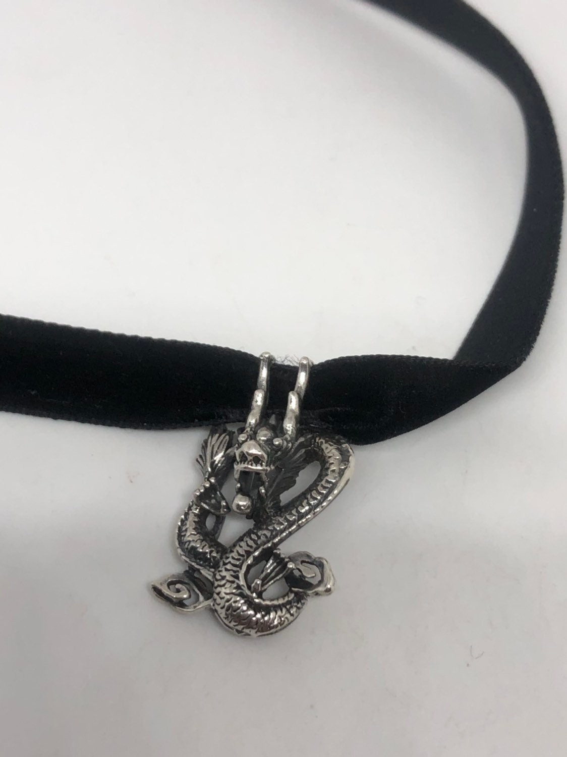 Vintage Handmade Sterling Silver 925 Dragon Necklace