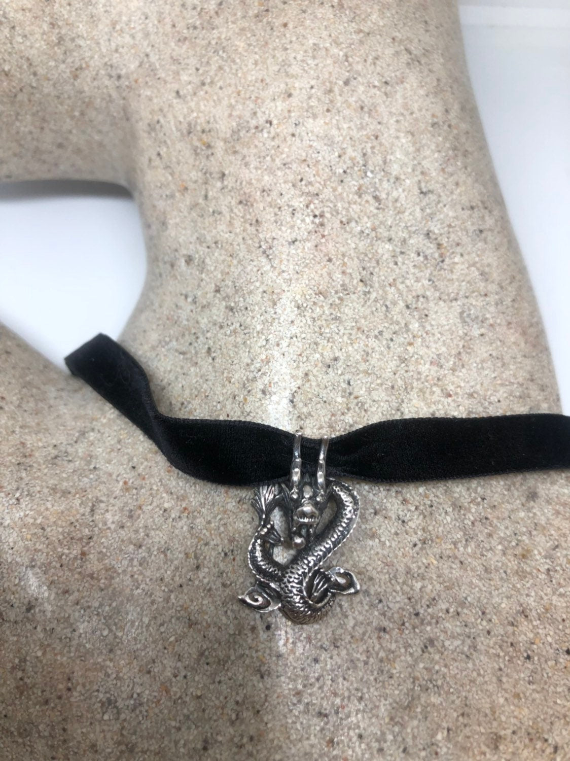 Vintage Handmade Sterling Silver 925 Dragon Necklace