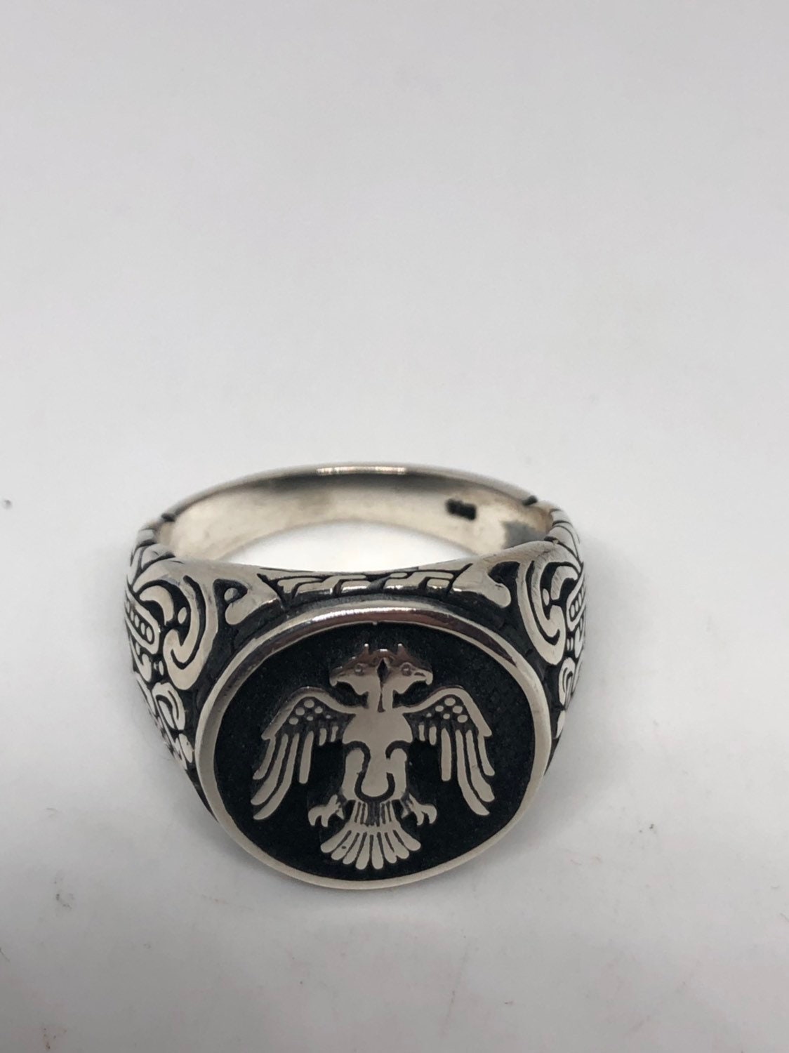Vintage Double Headed Eagle 925 Sterling Silver Ring