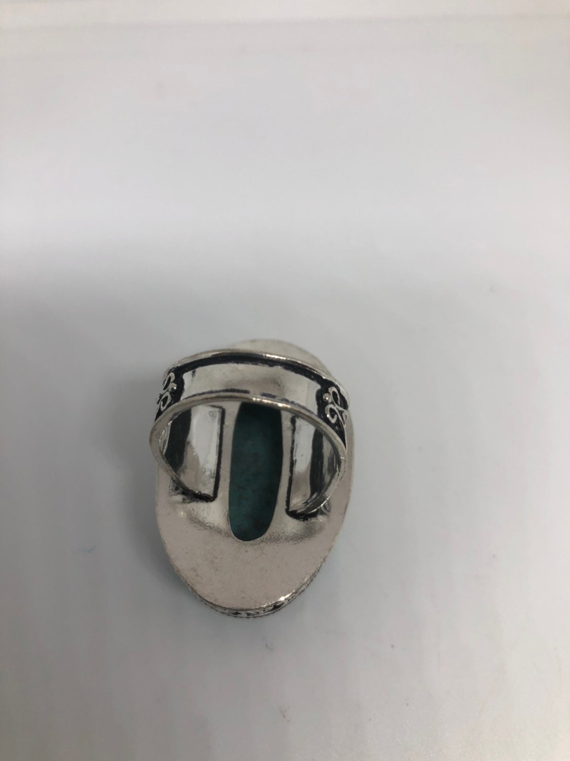 Vintage Genuine Blue Amazonite Silver Ring