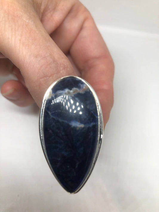 Vintage Blue Genuine Lapis Lazuli Cocktail Ring