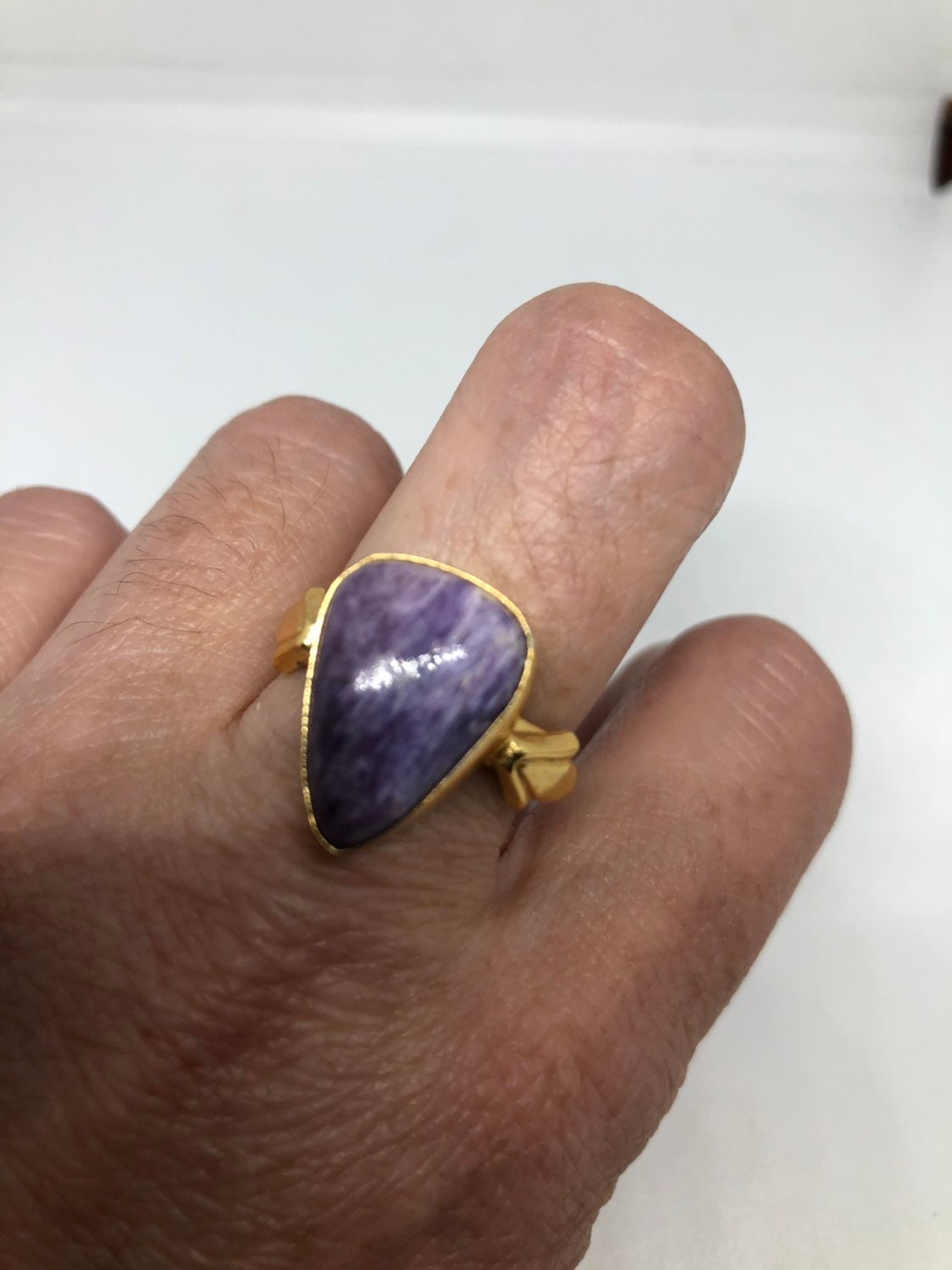 Vintage Purple Genuine Soujalite Golden Ring