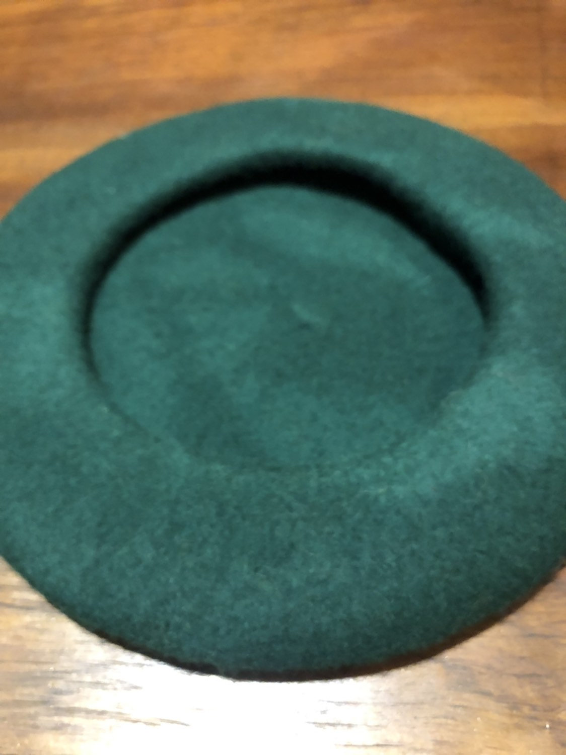 Vintage Green Wool Felt 10 in Beret Hat