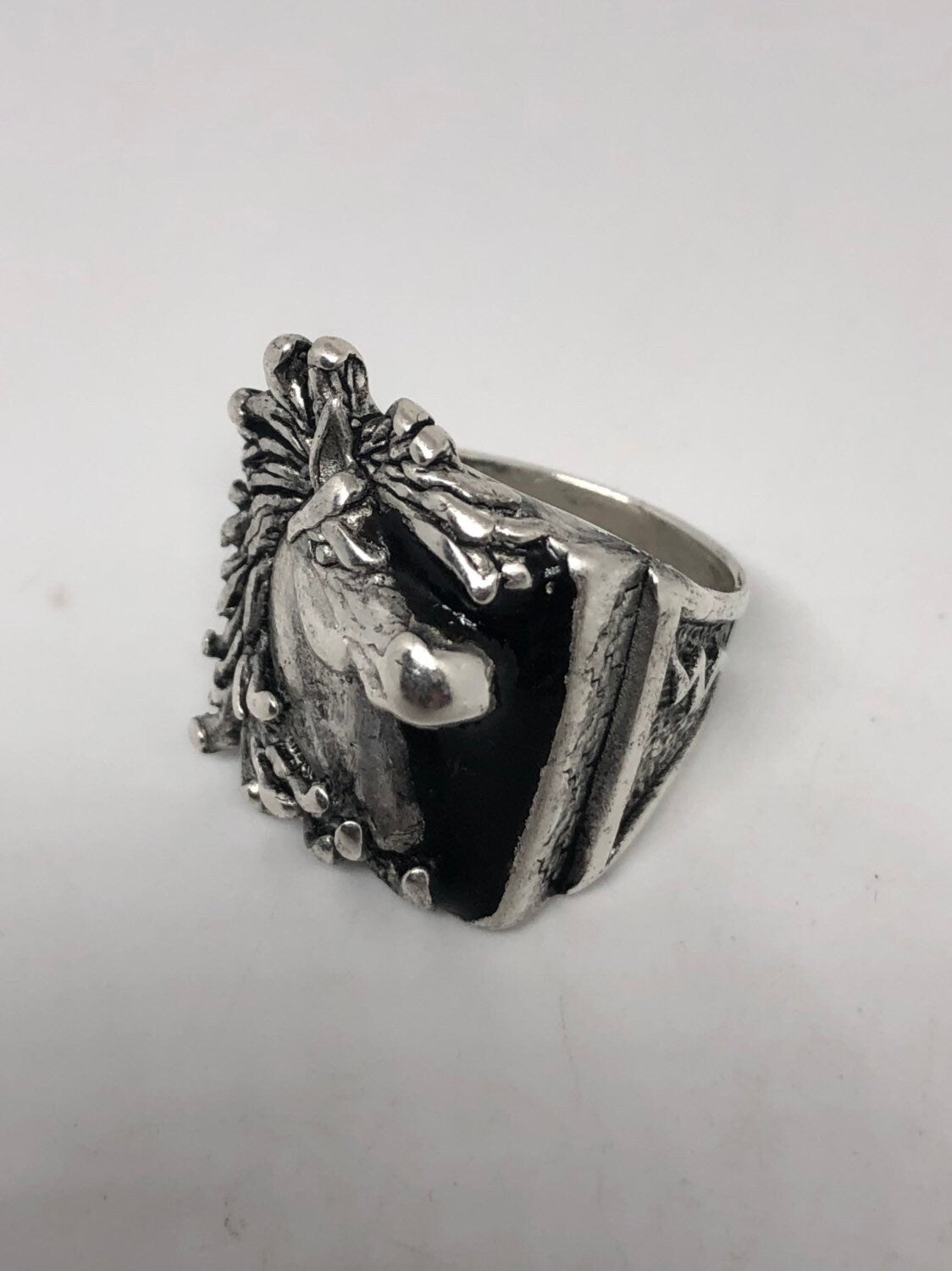 Vintage Native American Style Horse Mens Ring