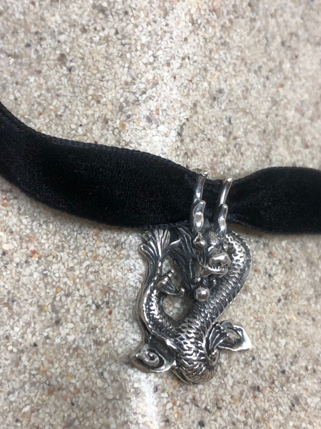 Vintage Handmade Sterling Silver 925 Dragon Necklace