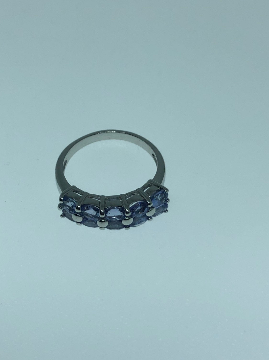 Vintage Handmade Blue Tanzanite Setting 925 Sterling Silver Gothic Ring